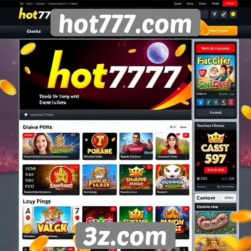 Interface do usuário do site hot777.com avaliada